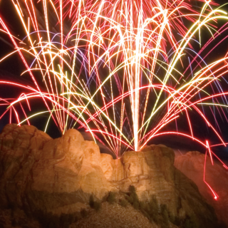Fireworks over Mount Rushmore